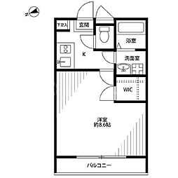 Amourコーポサンレーク4 1Kの間取図画像