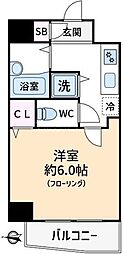 スカイコート南砂町第2 1Kの間取図画像
