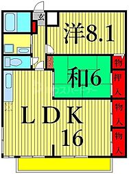 阿部南葛西第1マンション 2LDKの間取図画像