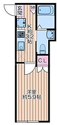 NAGA2 1Kの間取図画像