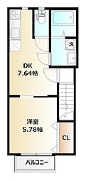 キディア・フォーラム2 1DKの間取図画像