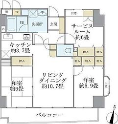 ドミール・コンフォール 2SLDKの間取図画像
