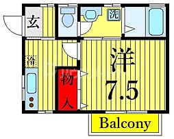第七ハイツヤマヤ 1Kの間取図画像