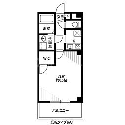 カーサドマーニ 1Kの間取図画像