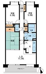 RESIDIAKASAI 3LDKの間取図画像