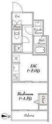 ルミークアン東陽町 1DKの間取図画像