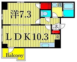木場ビクトリーマンション 1LDKの間取図画像