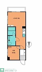 パレス上井草 2階1LDKの間取り
