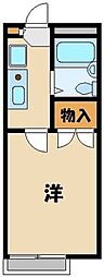 レオパレスグリーンステージ田無 2階1Kの間取り