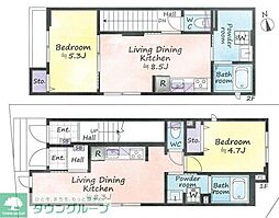 新築　　シャロンスプリング 2階1LDKの間取り