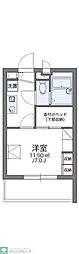 レオパレスクレスト 1階1Kの間取り