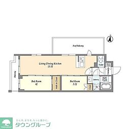 アジールコート練馬中村橋 2LDKの間取図画像