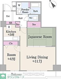 ハイエスト荻窪 2LDKの間取図画像