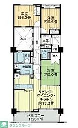 レクセル荻窪 3LDKの間取図画像