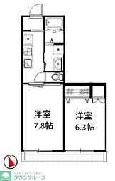 アリビオ松庵 2Kの間取図画像