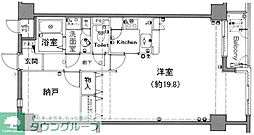 コスモシティ市ヶ谷 1LDKの間取図画像