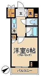 ルーブル中村橋弐番館 1Kの間取図画像