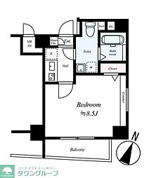 GENOVIA石神井台グリーンヴェール 1Kの間取図画像