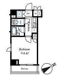 ルーブル中村橋弐番館 1Kの間取図画像