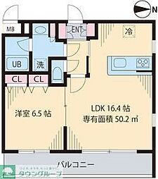 WESTING中野坂上 1LDKの間取図画像