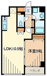 ブラントーレ哲学堂 1LDKの間取図画像