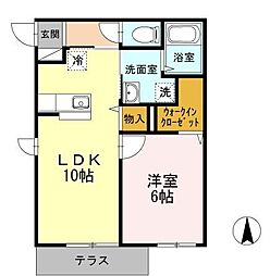 フリューゲルハウス 1LDKの間取図画像