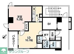 クレール中野 1LDKの間取図画像