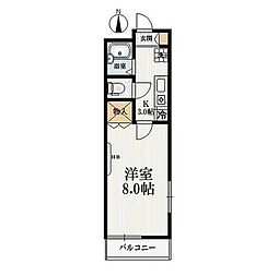 ニュー・ヴィラこぶし 1Kの間取図画像