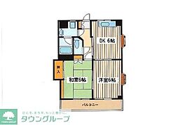 ドゥエル石神井 2DKの間取図画像