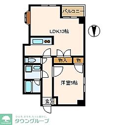 ヒルズ藤 1LDKの間取図画像
