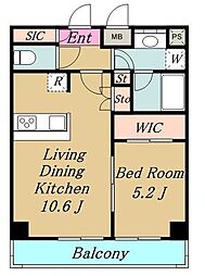 ザ・パークハビオ高円寺 1LDKの間取図画像