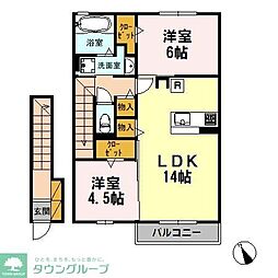 北野翠亭1 2LDKの間取図画像