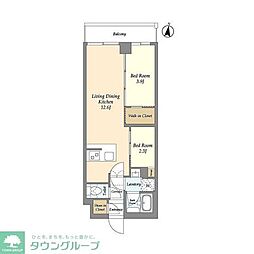 アジールコート練馬中村橋 2LDKの間取図画像