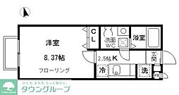 ソレーユ宮前 1Kの間取図画像