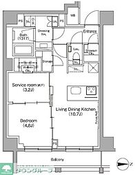 ザ・パークハビオ高円寺レジデンス 1SLDKの間取図画像