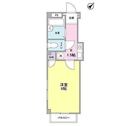 メゾンフラワー笹塚 1Kの間取図画像