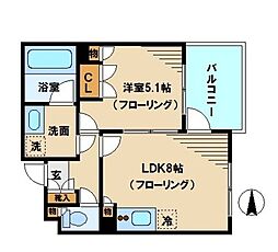 K'S新中野 1LDKの間取図画像