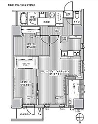 グランシャルール武蔵境 2LDKの間取図画像