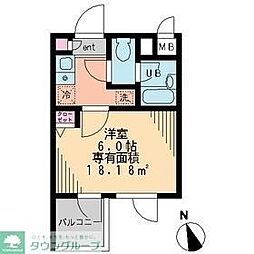 バーミープレイス高円寺 1Kの間取図画像