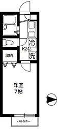 フレア・プランドールB棟 1Kの間取図画像