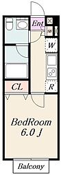 NorthGarden 1Kの間取図画像