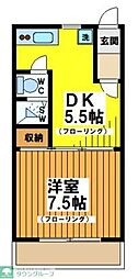 ガーデン杉並 1DKの間取図画像