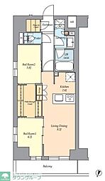 杉並区荻窪2丁目マンション 2LDKの間取図画像