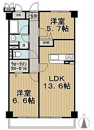 サンクレール高井戸 2LDKの間取図画像