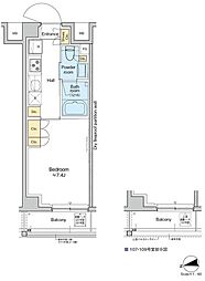 RESIDENCEKLENJI 1Kの間取図画像
