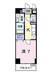アウル三鷹 1Kの間取図画像
