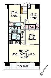 ロイヤルパレス八乙女 3LDKの間取図画像