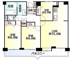 黒松シティハウス 2SLDKの間取図画像