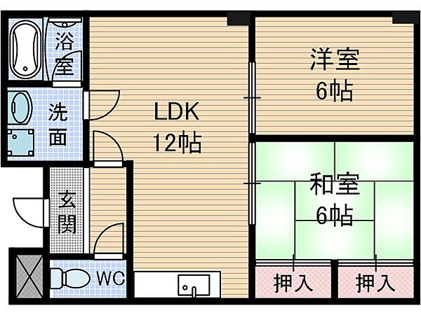 ピアドミール 204号室｜大阪府茨木市若園町(賃貸マンション2LDK・2階・56.00㎡)の写真 その2