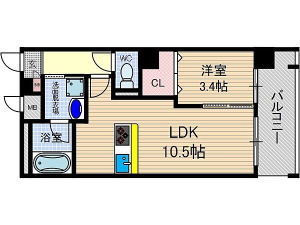 中条プレイス 203号室｜大阪府茨木市西中条町(賃貸マンション1LDK・2階・36.30㎡)の写真 その2